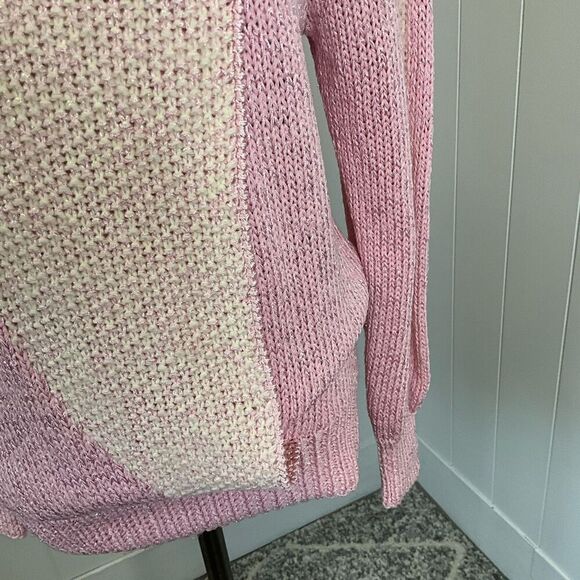 Vintage Nannell Women’s Small Pink Wool Rabbit Hair Blend Hand Knit Sweater - Picture 5 of 14